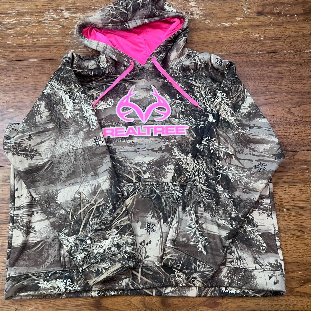 Realtree Camo Performance Fleece Hoodie - Pink Accents -Women's XXL